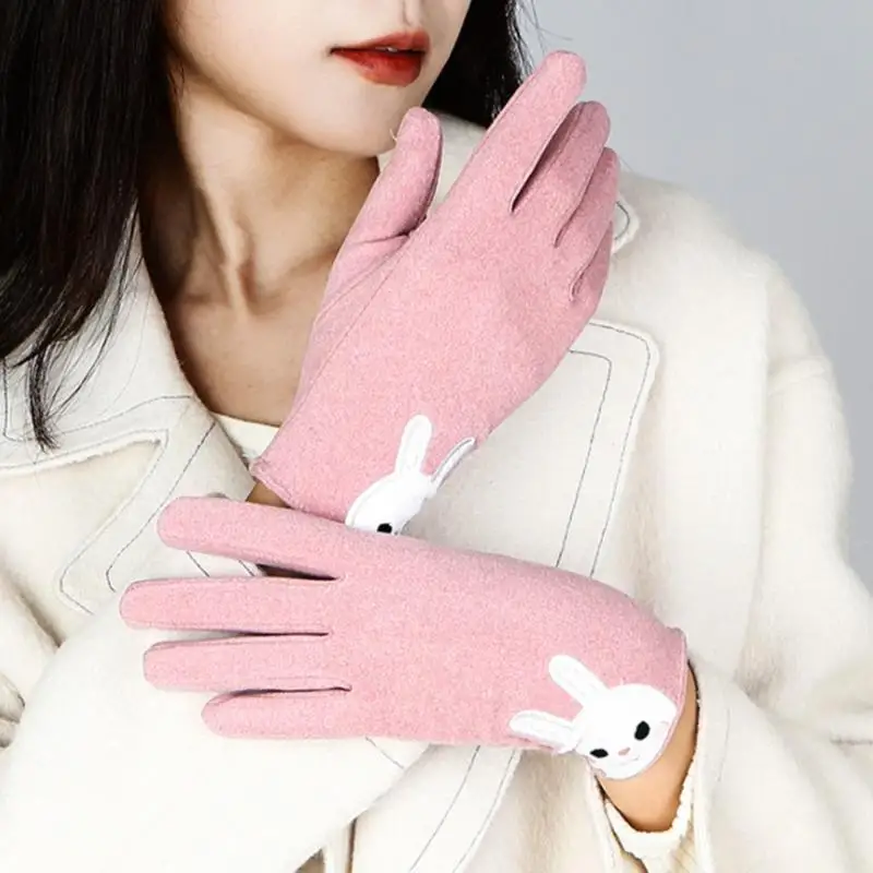 

Women Winter Gloves Touchscreen Gloves Full Finger Gloves Non Slip Riding Gloves with Single Layer Solid Color Gloves