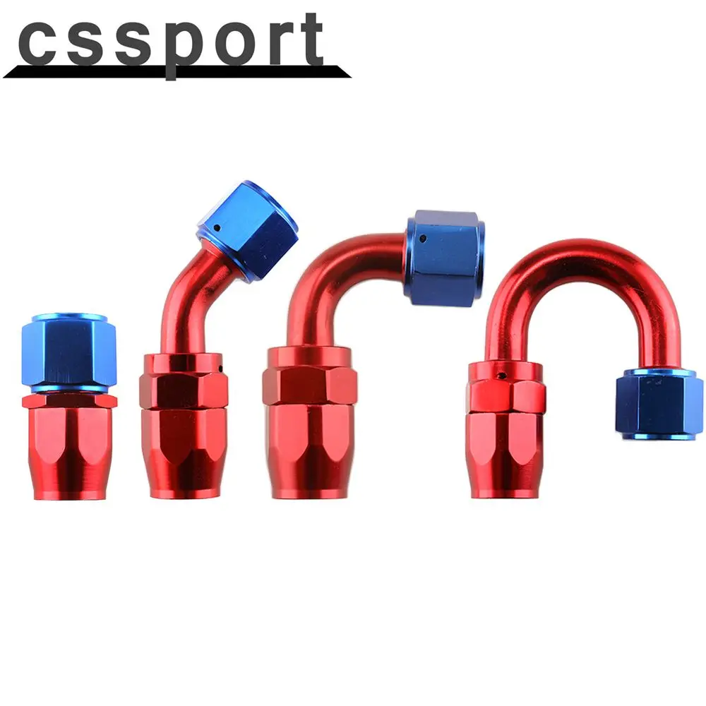

1 Piece AN4 6 8 10 12 Straight 0°/45°/90°/180° Degree Aluminum Swivel Hose End Fitting Adapter Oil Fuel Line NPT PLUG TF-1001