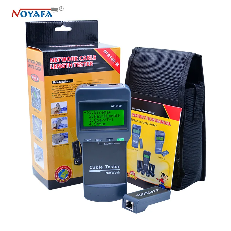 Высокое качество NOYAFA NF 8108A сетевой тестер Длина Кабеля Тестер точки останова