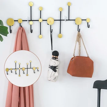 

Wrought Iron Key Holder Polka Dot Decorative Wall Storage Hook Wall-Mounted Iron Hook For Living Room Door Entrance Porch