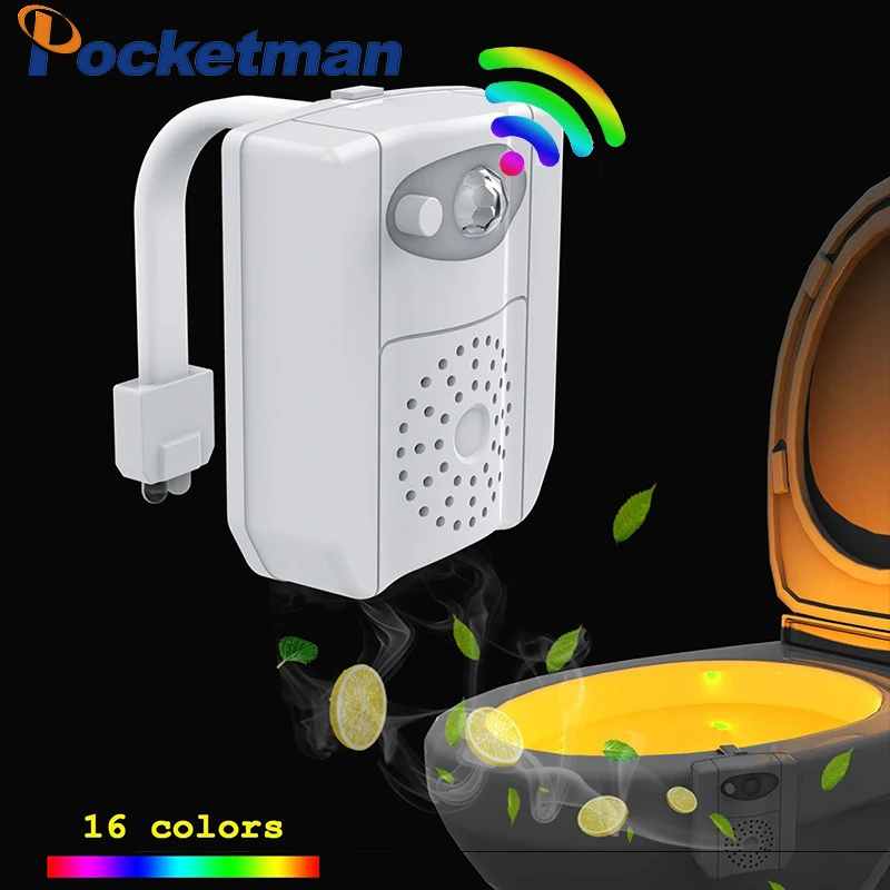 UV Sterilization Toilet Light 16 Changing Motion Sensor Activated RGB PIR LED Night Seat Battery-Operated For Bowl | Лампы и освещение