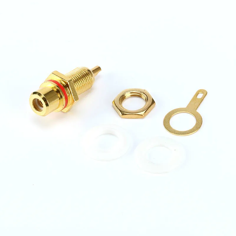1 Pair RCA Female Socket Connector Chassis Panel Mount Adapter Audio Terminal Plug 3.5mm Plug AV Plug (4)