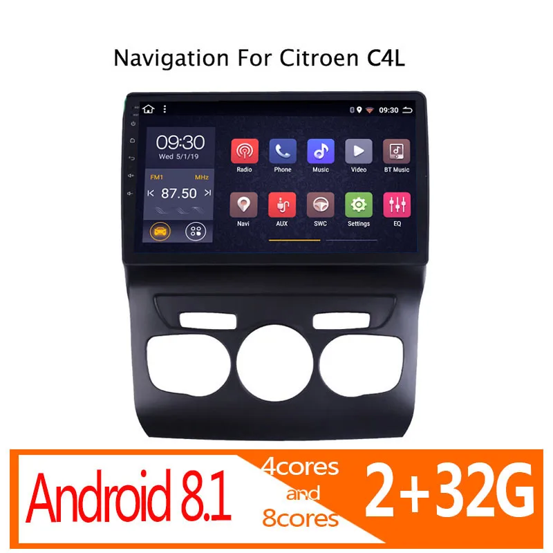 Авторадио android Авто 2 32G навигация для Citroen C4L 2013 2014 2015 2016 2017 автомобильное радио coche