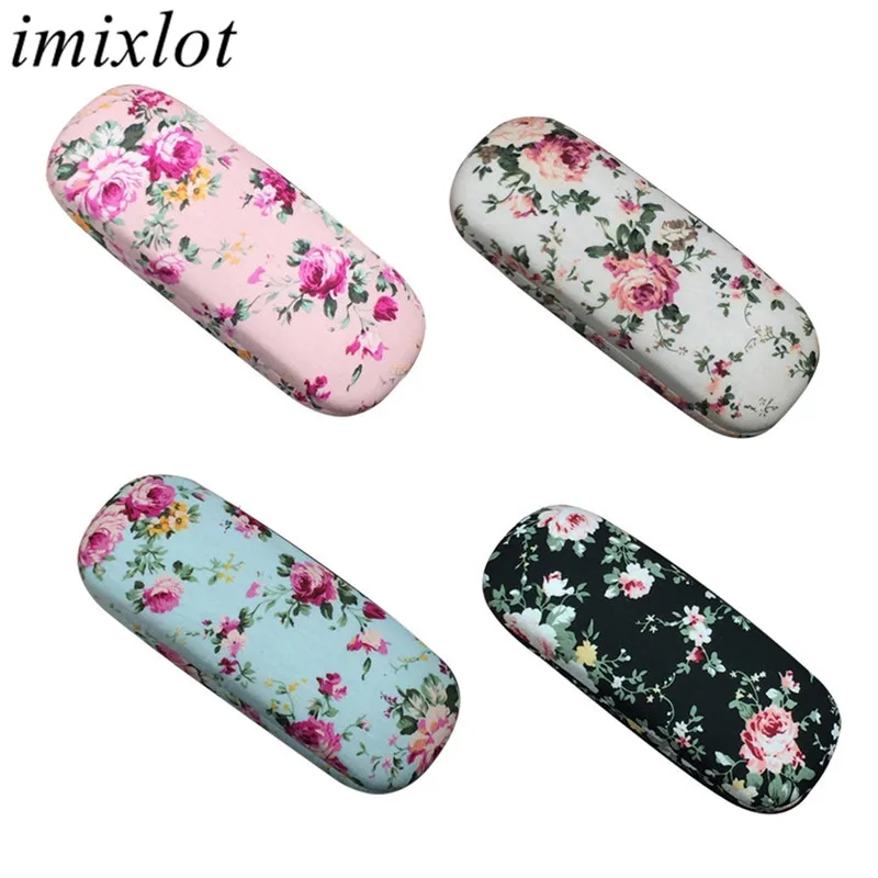 Imixlot модная винтажная коробка для очков с цветочным принтом унисекс портативный чехол для хранения очков с цветочным узором защита для очков