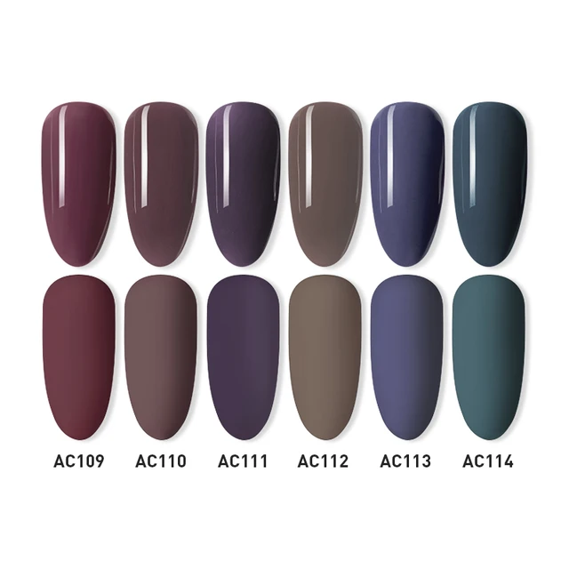 Beautilux Gel Nail Polish Lot Soak Off UV LED Semi Permanent Nails Gels Kit Lacquer Nail Art Design Varnish Wholesale Set of 6 AC109-114