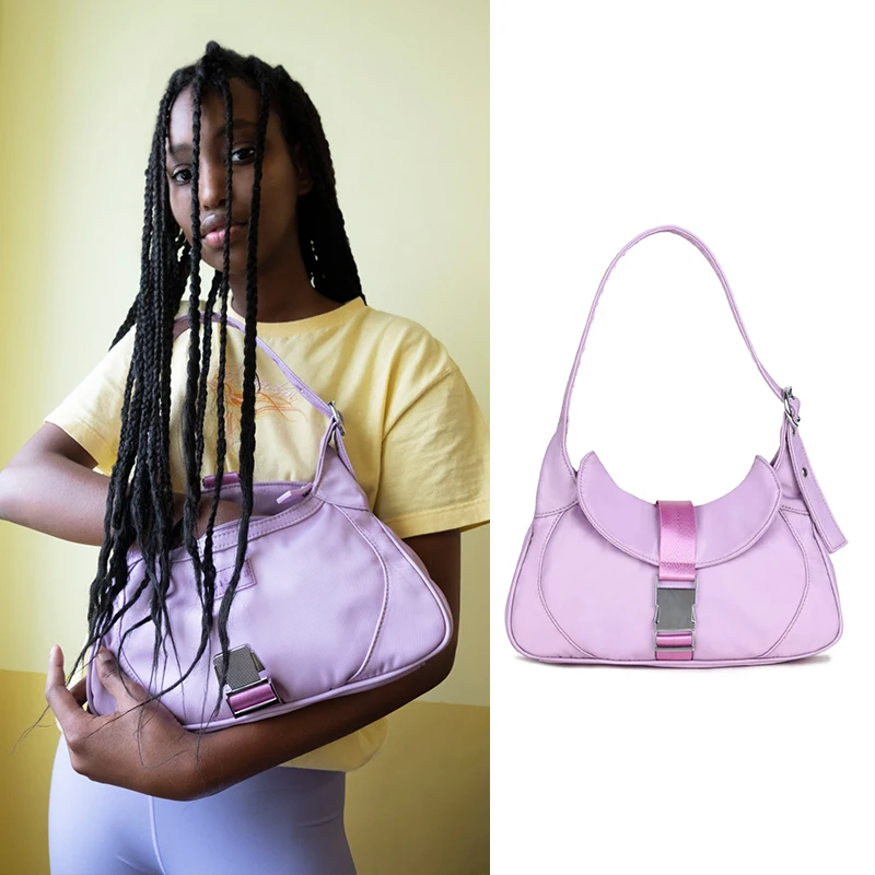 

NEW Solid Color Tote Crossbody Handbags Casual Nylon Women Shoulder Underarm Bags Popular Simple Female Daily Bag
