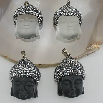 

30*34mm 10pcs/lot Buddha statue glass pendant, fashion faceted beads ,glass plating beads,handmade diy jewelry component