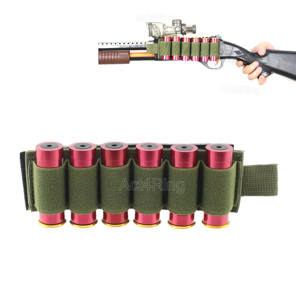 Tactical Hunting 6 Rounds Shotgun Shell 12 Gauge Ammo Carrier Holder Card Strip