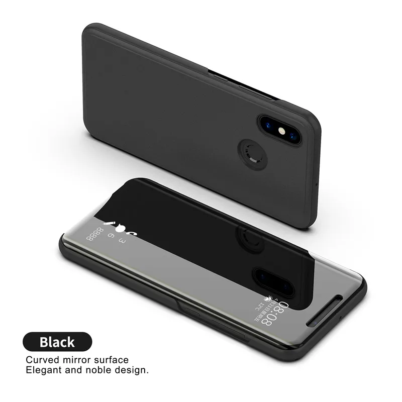 Mirror Case For Xiaomi Mi 8 SE Lite Mi8 Flip Cover Leather + Plastic Stand PC Cases Mi9 Protector | Мобильные телефоны и