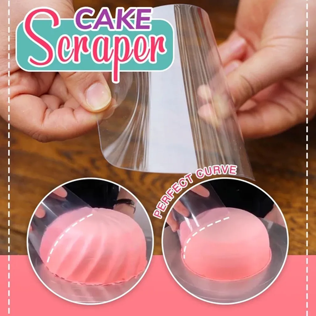  Flexible Transparent Cake Scraper Baking Plain Smooth Jagged Spatulas 10PC #hzf1