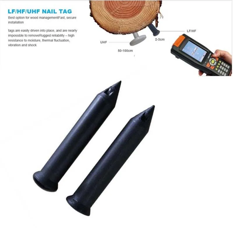 

Passive LF 125kHz TK4100 RFID Nail Tag Waterproof ABS Black 6*36mm Only Read for Wood Tree Tracking Management 100Pcs/Lot