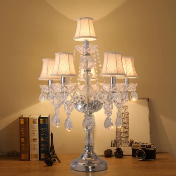

European LED crystal table lamps decorative candle home lighting fixture luxury villa bedroom living room desk light YHJ020107
