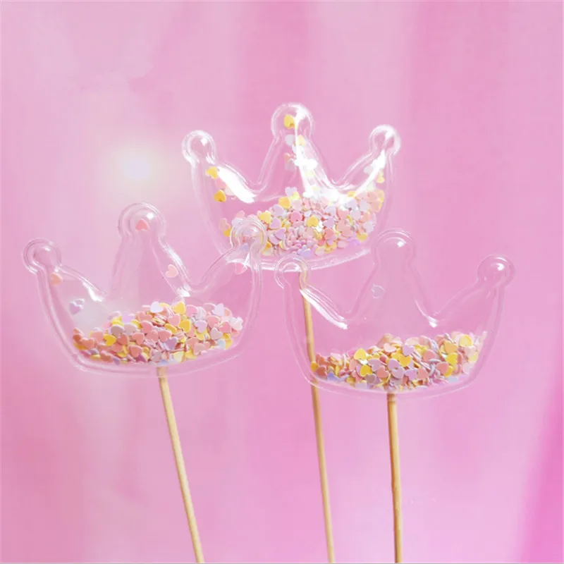 Crown Cake Topper Birthday kids Unicorn Decoration Fairy 3pcs Wedding Unicornio Flamingo Cupcake Tools decor-S | Дом и сад
