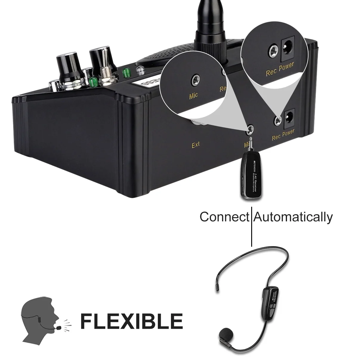 Retekess TW106 Intercom Window Speaker System +TT123 Wireless Mic Headset for Plaza Store Bank Counter Interphone Pharmacy