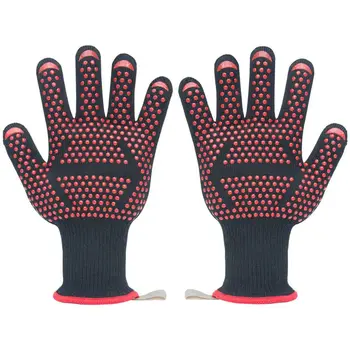 

1 Pair Heat Resistant Thick Silicone Cooking Baking Barbecue Oven Gloves BBQ Grill Mittens Dish Washing Gloves Kitchen Supplies