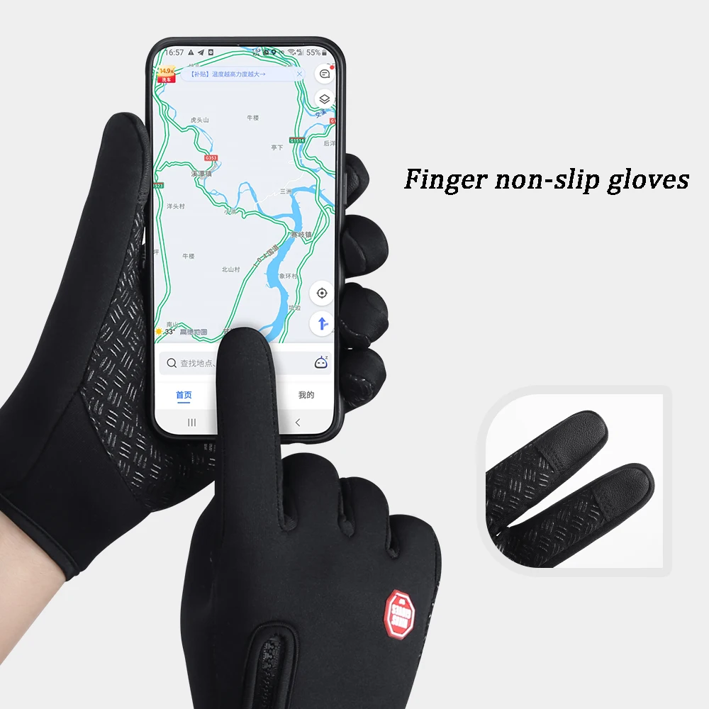 1 Pairs Gloves Anti Slip Windproof Thermal Warm Touchscreen Glove Breathable Tactico Winter Men Women Black Zipper Gloves tactical gloves