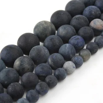 

Matte Frosted Natural Stone Blue Jasper 4/6/8/10/12mm Round Loose Beads Fit for Jewelry Making Diy Men Bracelet Necklace 15 inch