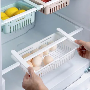 

Kitchen Storage Rack Organizer Shelf Fridge Plastic Practical Food Containter Storage Rack