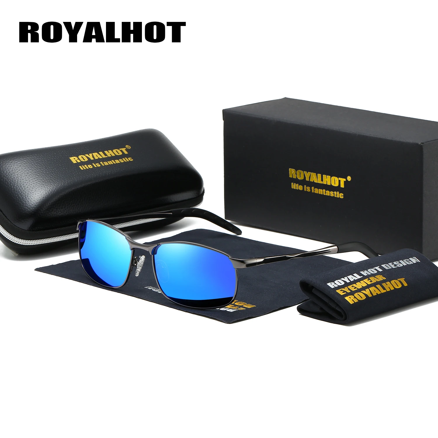 Солнцезащитные очки RoyalHot мужские и женские поляризационные прямоугольные в