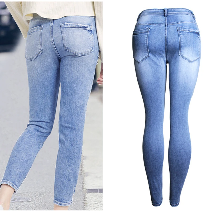 Весенне-осенние женские джинсы с завышенной талией, женские штаны, женские брюки