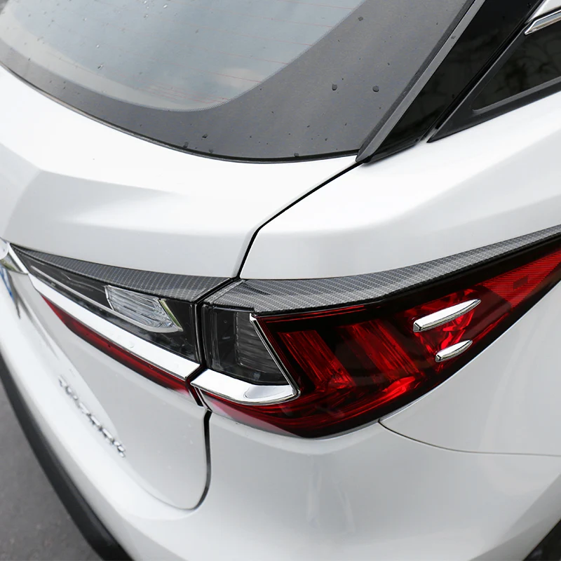 

QHCP Car Carbon Fiber Grain Foglight Trim Strips Front Rear Fog Lamp Frame Decorative Sticker For Lexus RX300 450H 200T 16-19