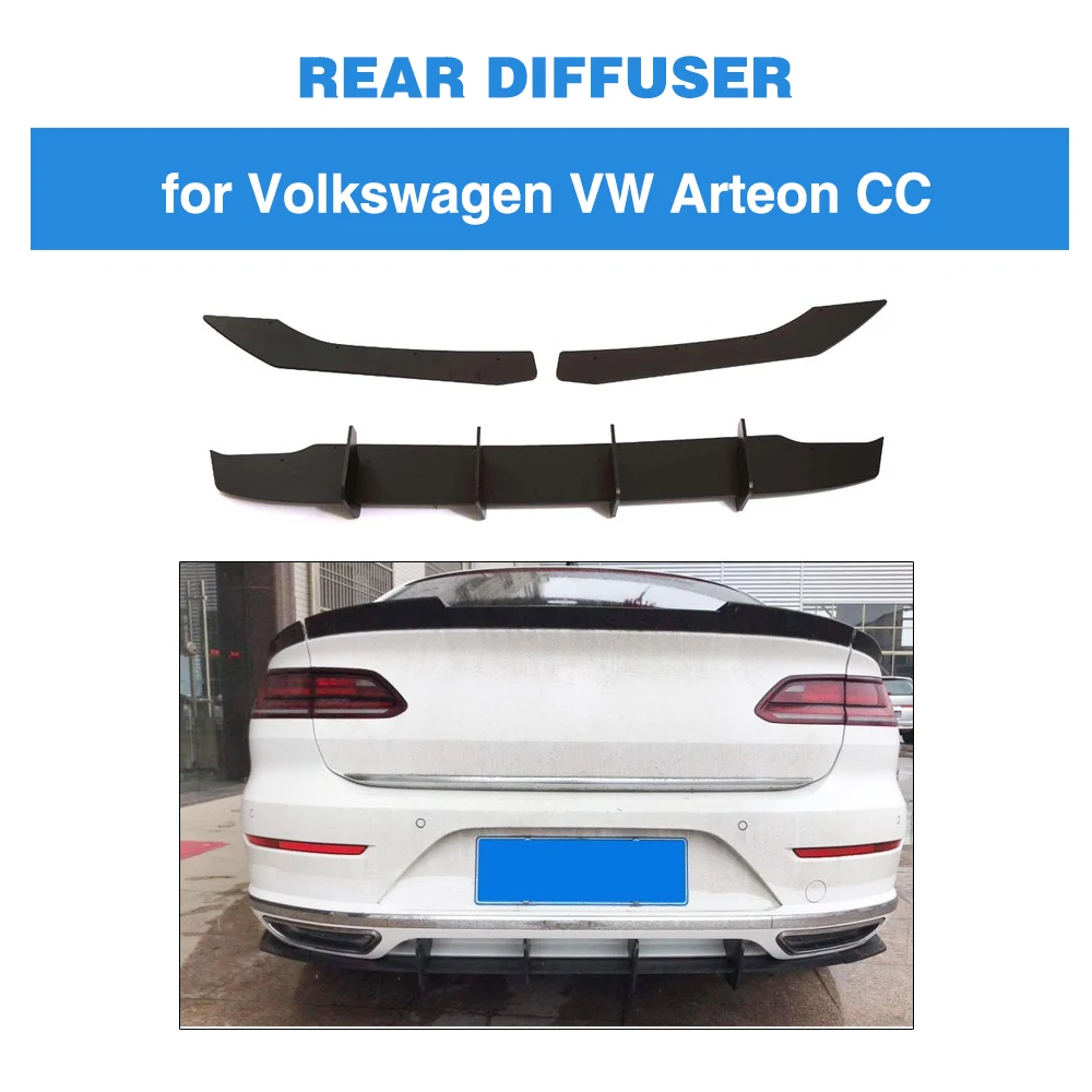 

Car Rear Bumper Diffuser Lip Spoiler for Volkswagen VW CC Arteon 2019 2020 Car Rear Diffuser Spoiler Splitters ABS Black