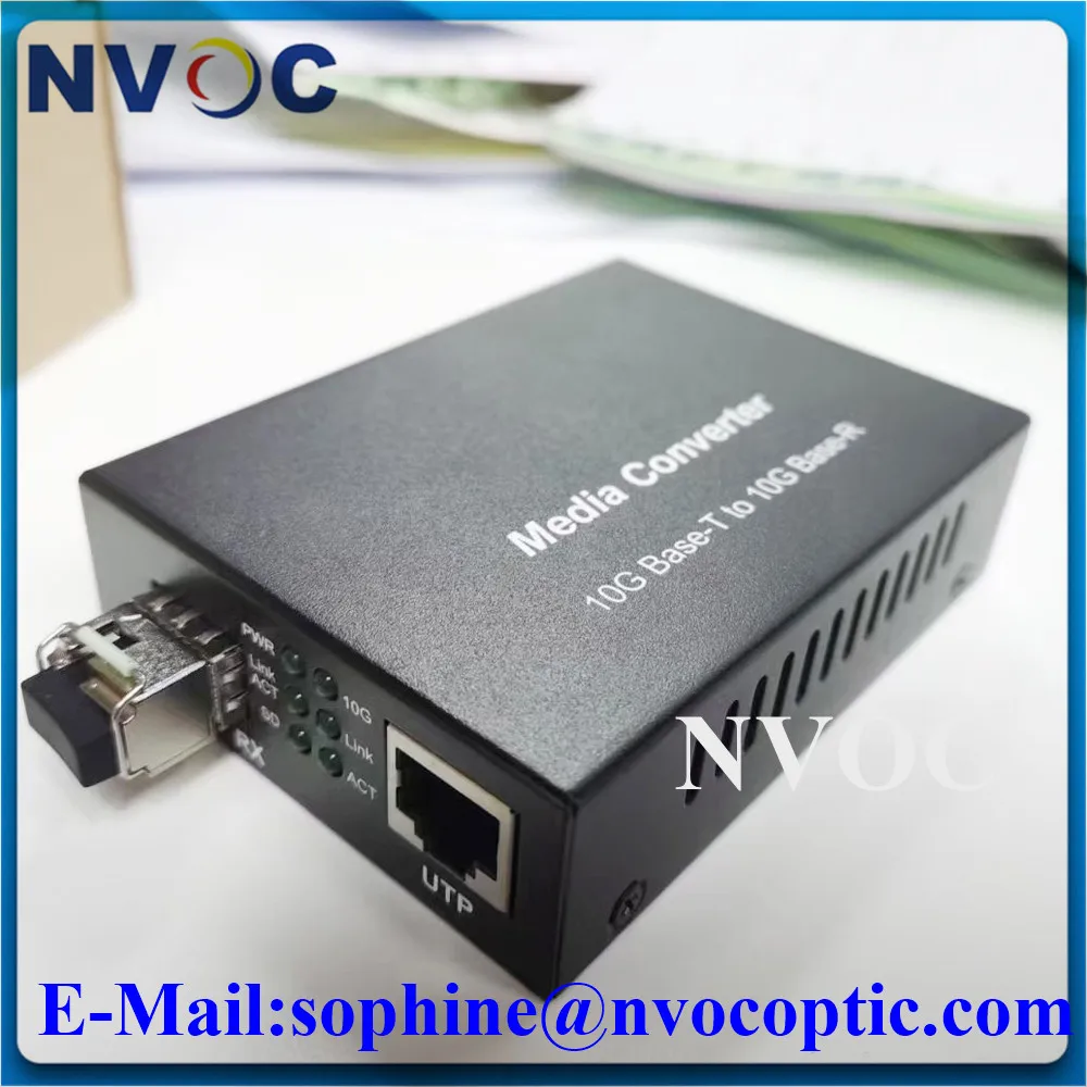 

Fiber Optic to RJ45 Media Converter 10G SFP Convertor Transceiver with 1Pcs 850NM 300M Dual LC Connector Module