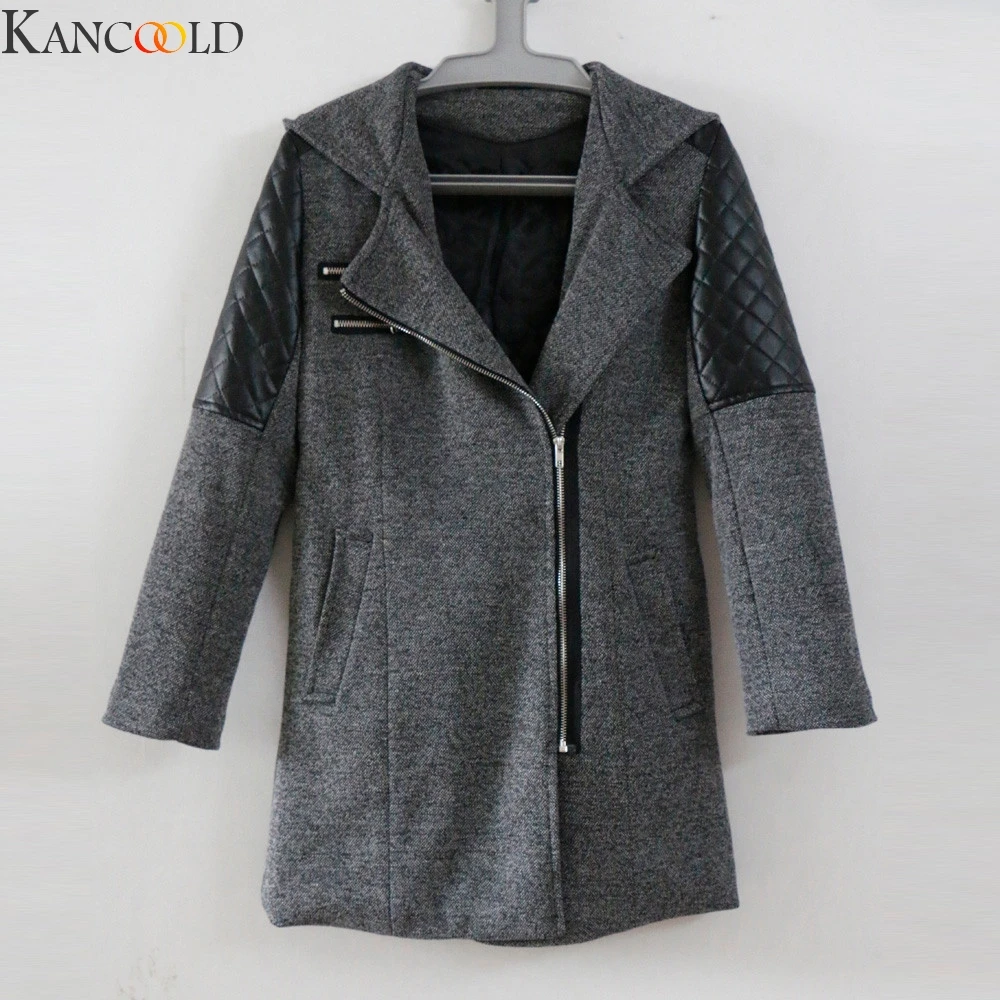 KANCOOLD, женская теплая тонкая куртка, толстая парка, пальто, зимняя верхняя одежда, с капюшоном, на молнии, ветрозащитный плащ-ветровка, зимняя женская одежда