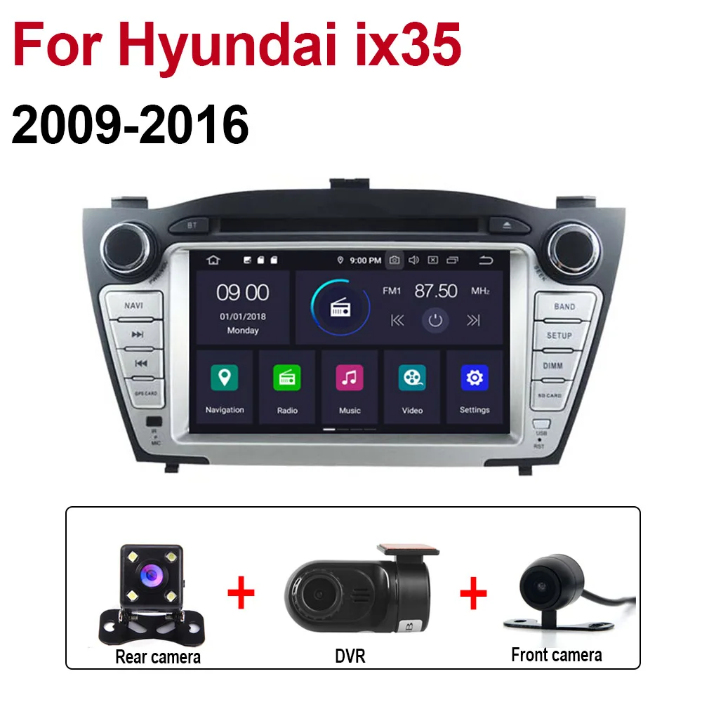 ZaiXi 4 ГБ android 9,0 автомобильный dvd-плеер для hyundai ix35 2009~ мультимедийная карта gps-навигации автомобильное радио Wi-Fi Bluetooth - Цвет: Extra 3 Accessories
