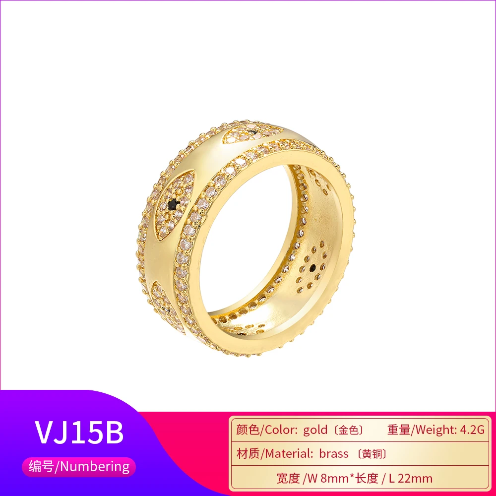 ZHUKOU 8x22mm Brass Crystal Round Women's Ring for Women's Marriage/Engagement Rings Friends Birthday Gift Party Gift Model:VJ15