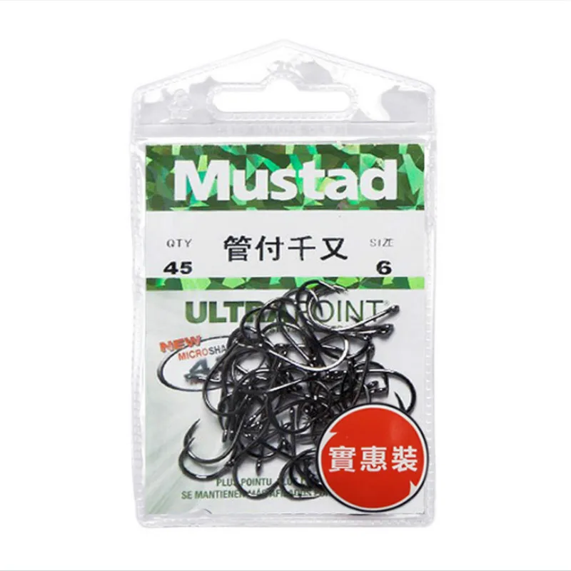 Фото Рыболовные крючки Mustad Strength Stream Seapole, колючий крючок из высокоуглеродистой стали с кольцом, рыболовные крючки, Лидер продаж №2