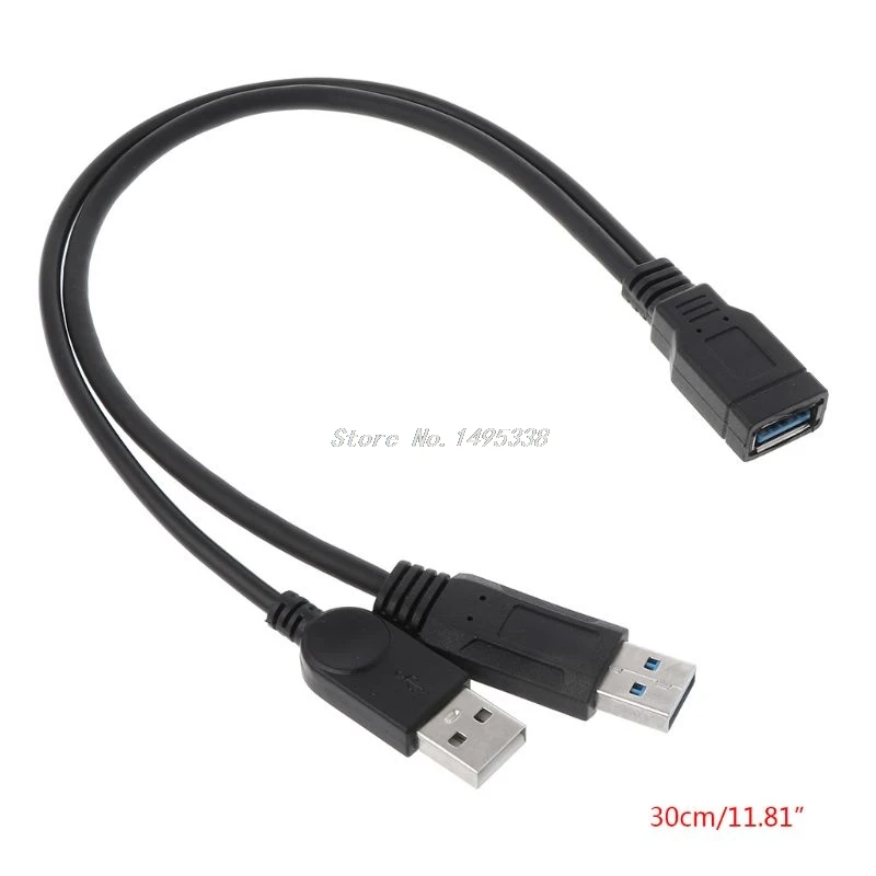 USB 2,0 A папа к USB мама 2 Двойной источник питания USB Женский разветвитель удлинитель концентратор зарядное устройство для принтеров аксессуары