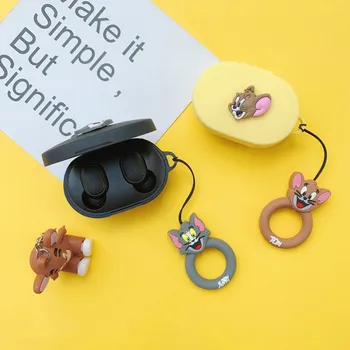 

Cute Cartoon Cover for Airdots Case for Xiaomi Redmi Airdots Soft Silicone Protective Shell Charging Box TPU Frame with Ring