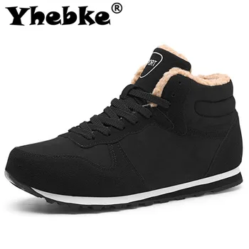 

Yhebke Men's Snow Boots Casual Warm Fur Winter Boots Comfortable Ankle Rubber Shoes Autumn Footwear Unisex Big Size 36-47 Hot
