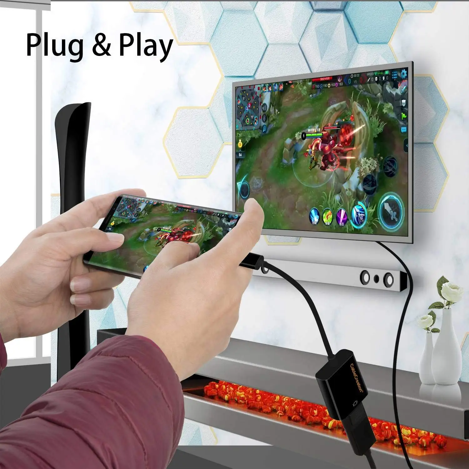 Адаптер USB C к DP, конвертер usb type C к DP, совместимый с MacBook Pro /, Surface Book 2, MacBook Air