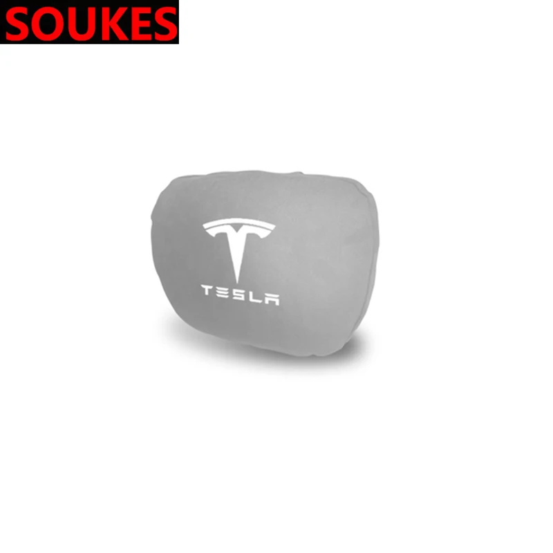 1 комплект для Tesla модель S модель X 3 P100D P85D автомобильное сиденье поддерживает подушку для спины поясничная Подушка подголовник шеи пены памяти - Название цвета: pillow grey
