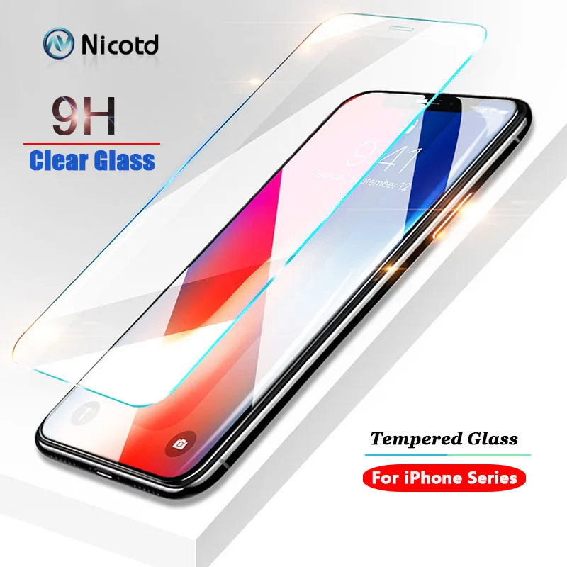 Защита для экрана из закаленного стекла iPhone XS MAX XR 5s Защитная пленка 7 8 6 6S Plus 12 Pro Max