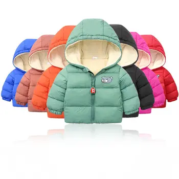 

Children's Cotton Clothes Plus Velvet Boys and Girls Padded Jackets 0-5 years old Infants and Toddlers Cartoon Thick Warm Coat