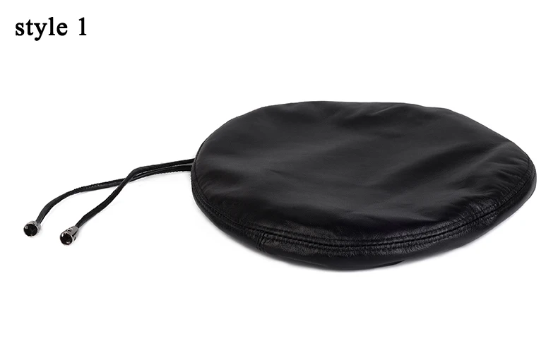 Waliicorners Retro Black 54-59 cm Fitted Painter Hat Genuine Leather Beret Caps 12 描述3