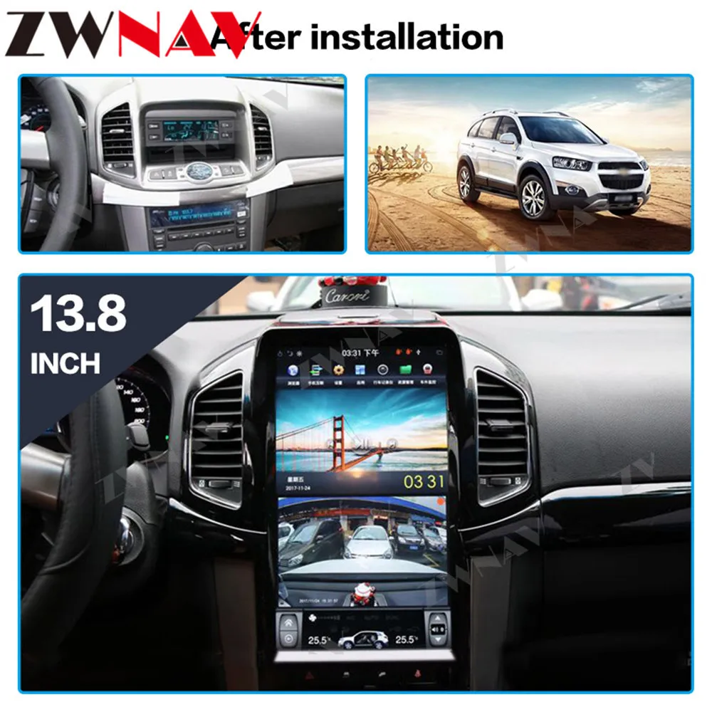 

13.6'' Vertical screen Tesla Style Android 9.0 auto Car multimedia GPS Player for Chevrolet Captiva 2013-2017 radio BT head unit