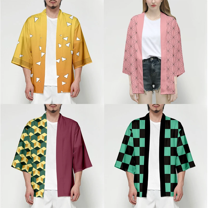Аниме-кимоно с 3D принтом Demon Slayer Kimetsu no Yaiba Haori Yukata для костюмированной вечеринки для женщин и мужчин, летняя повседневная крутая уличная одеж... Аниме-кимоно с 3D принтом Demon Slayer Kimetsu no Yaiba Haori Yukata для костюмированной вечеринки для женщин и мужчин, летняя повседневная крутая уличная одеж...
