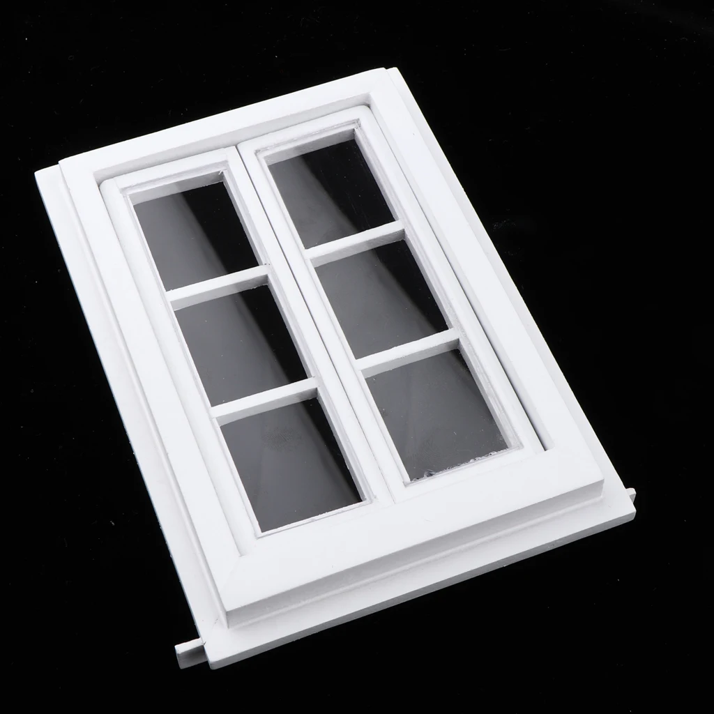 

1/12 Doll House Miniature White Wooden Window Frame, Exquisite Designed, Simple but Stylish, DIY Dollhouse Furniture