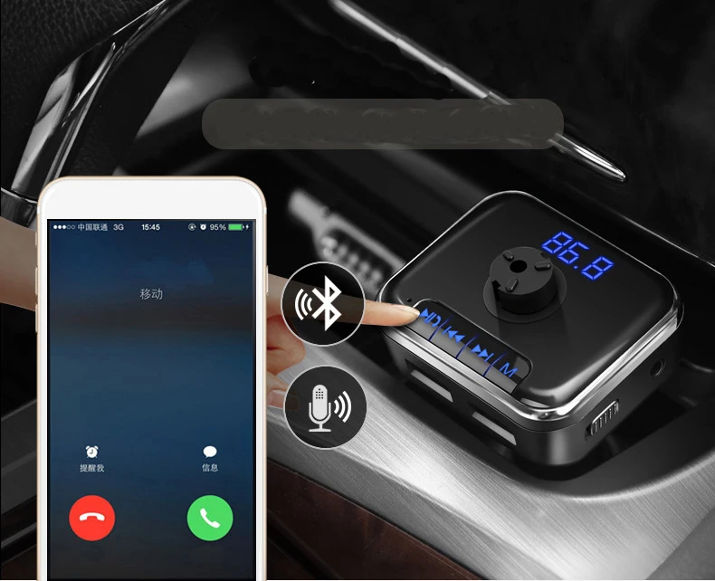 Автомобильный fm-передатчик автомобильный Bluetooth mp3 музыкальный плеер телефон hands-free 3.4A автомобильное зарядное устройство usb зарядное устройство для мобильного телефона XC-71