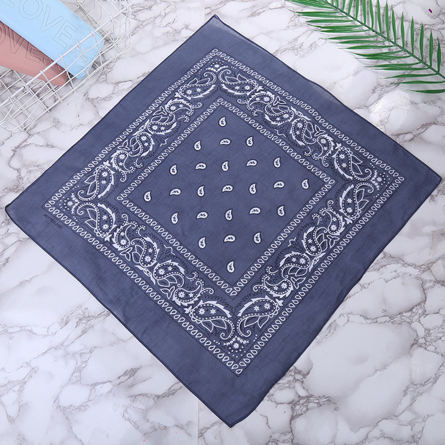 1 Pcs Hot Sale Fashion Hip-hop 100% Cotton Turban Square Scarf 55cm * 55cm Black Red Headband Print Ladies/ Men/ Boys/ Girls