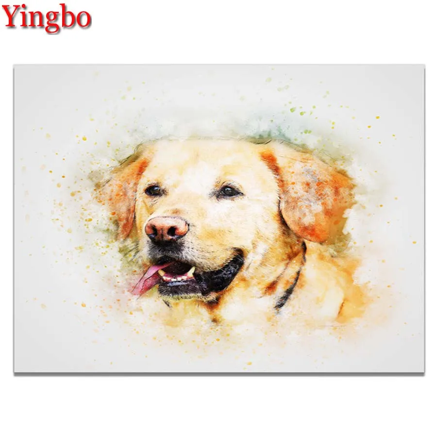 Полный Круглый квадратный Алмазный рисунок золотой ретривер 5d алмазная вышивка