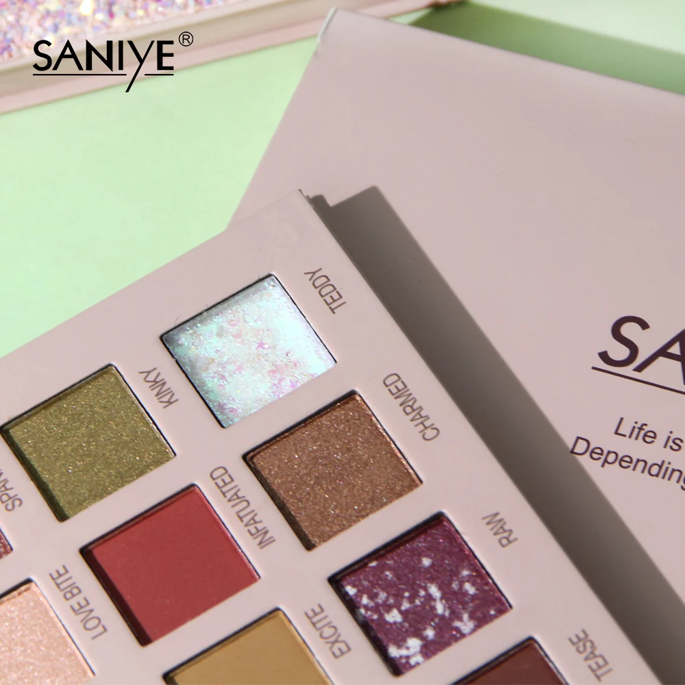 SANIYE 18 цветов розовые блестящие тени для век перламутровый макияж блеск пигмент