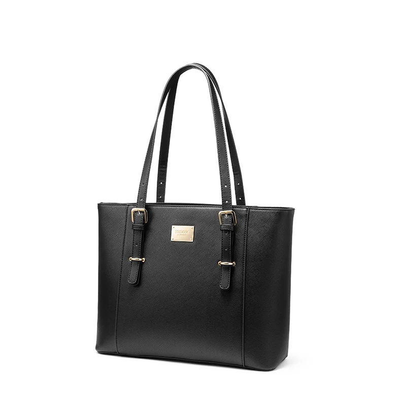 LOVEVOOK женская сумка через плечо для офисных дам большая сумка для ноутбука для 14/15. 6 дюймов роскошные сумки женские сумки дизайн - Цвет: black - S