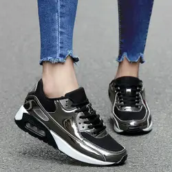 WDHKUN/Модные женские кроссовки из искусственной кожи; Женская Повседневная дышащая обувь из сетчатого материала; женские вулканизированные