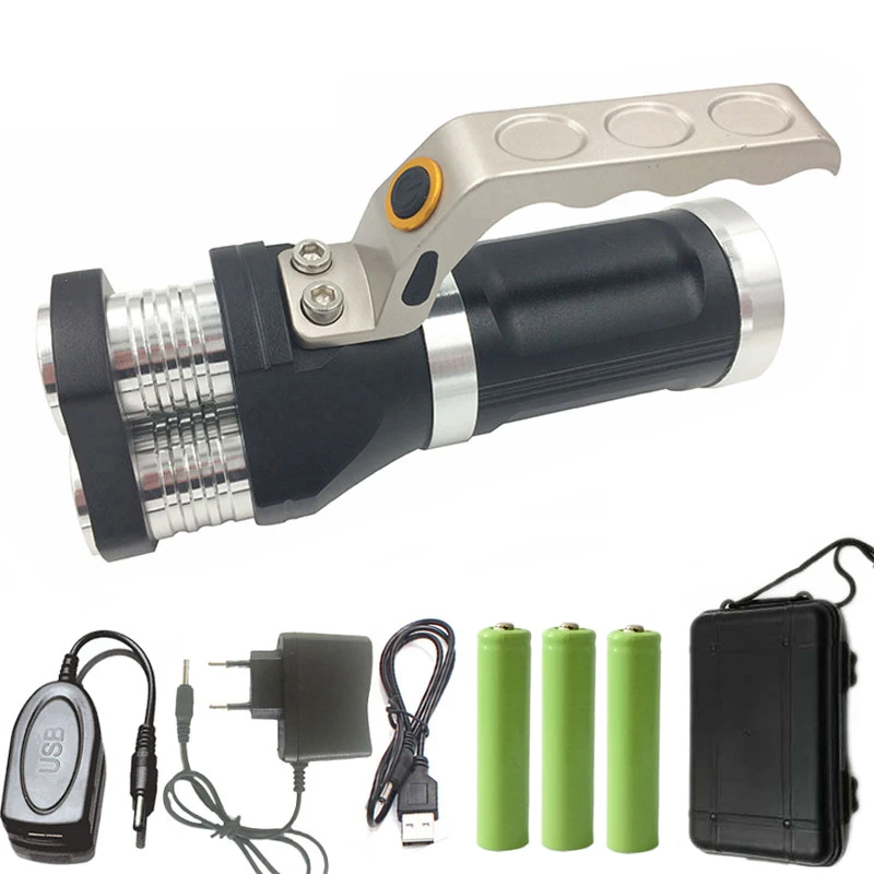 

FX-DZ50 LED Flashlight torch 3 PCS XM-L T6 Rechargeable Portable 9000LM with function Power Bank For Phone Search light
