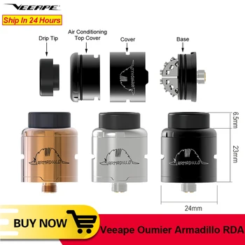 

Original Veeape OUMIER ARMADILLO RDA Tank Atomizer Dual Coil Vape Vaporizer 510 thread E-cigarette VS Oumier WASP NANO RTA RDTA